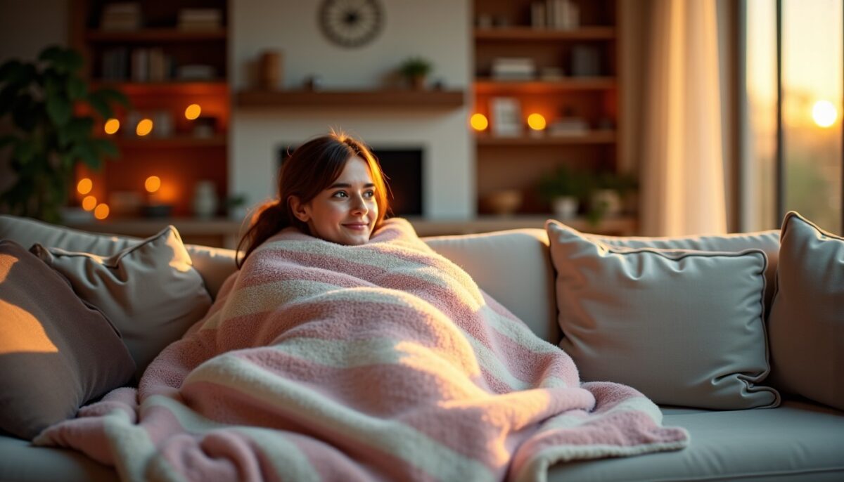 Test du plaid chauffant XXL Duux Yentl Striped : douceur extrême et chaleur enveloppante